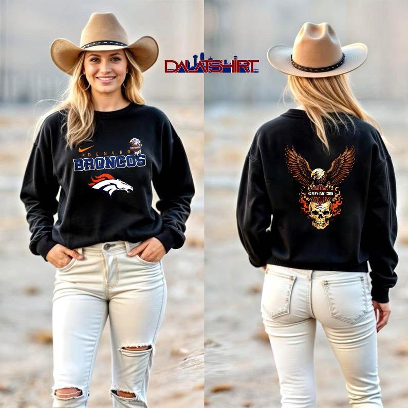 Denver Broncos Eagle Harley Davidson long-sleeve