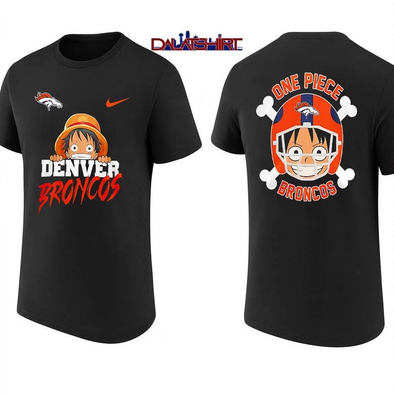Denver Broncos NFL One Piece cartoon shirt
