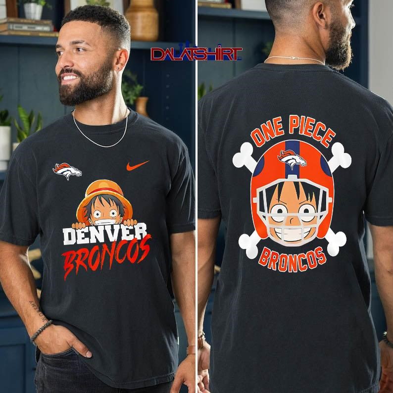 Denver Broncos NFL One Piece cartoon t-shirt