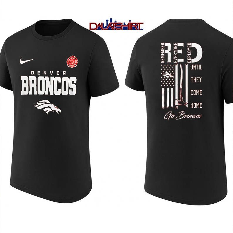 Denver Broncos NFL red friday firefighter shirt