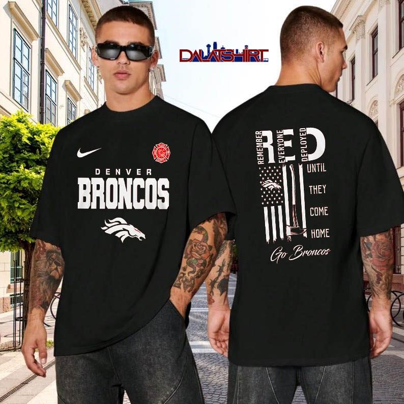 Denver Broncos NFL red friday firefighter black-shirt