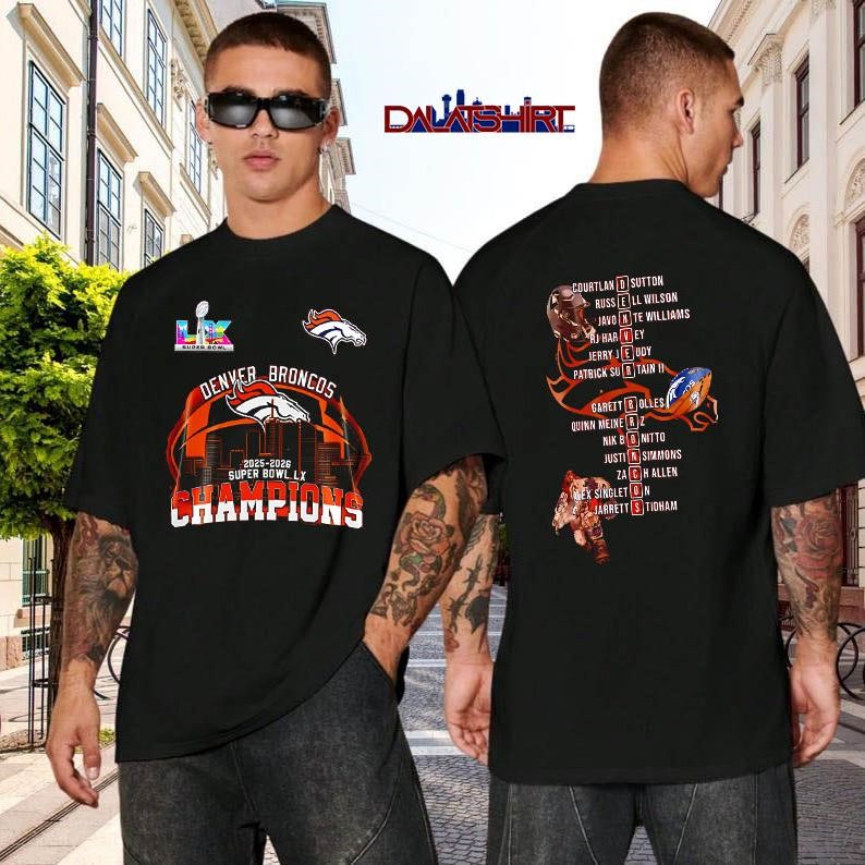 Denver Broncos Super Bowl LX Champions Stylish black-shirt
