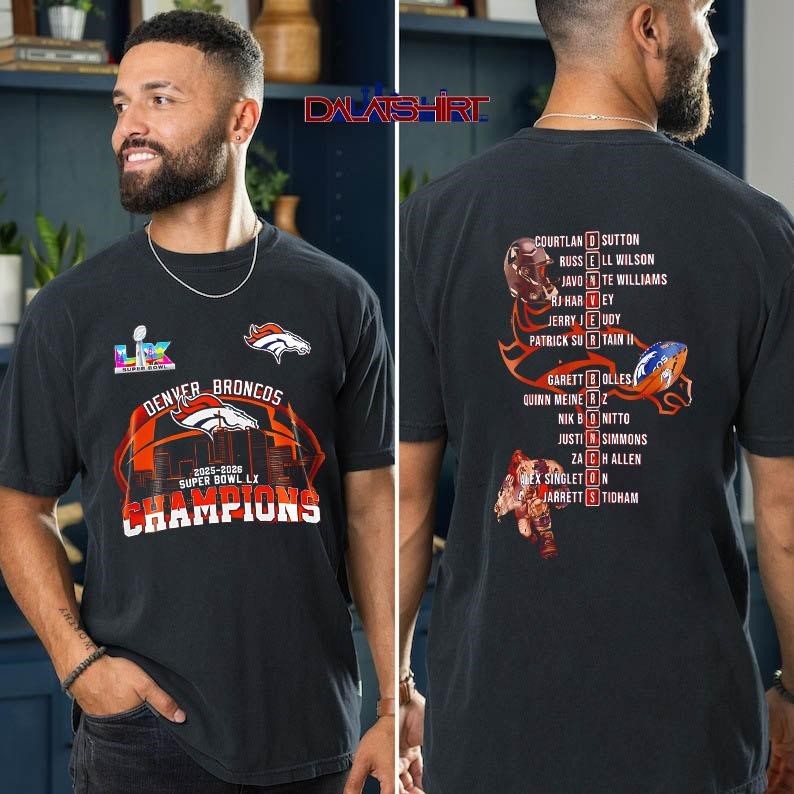 Denver Broncos Super Bowl LX Champions Stylish t-shirt