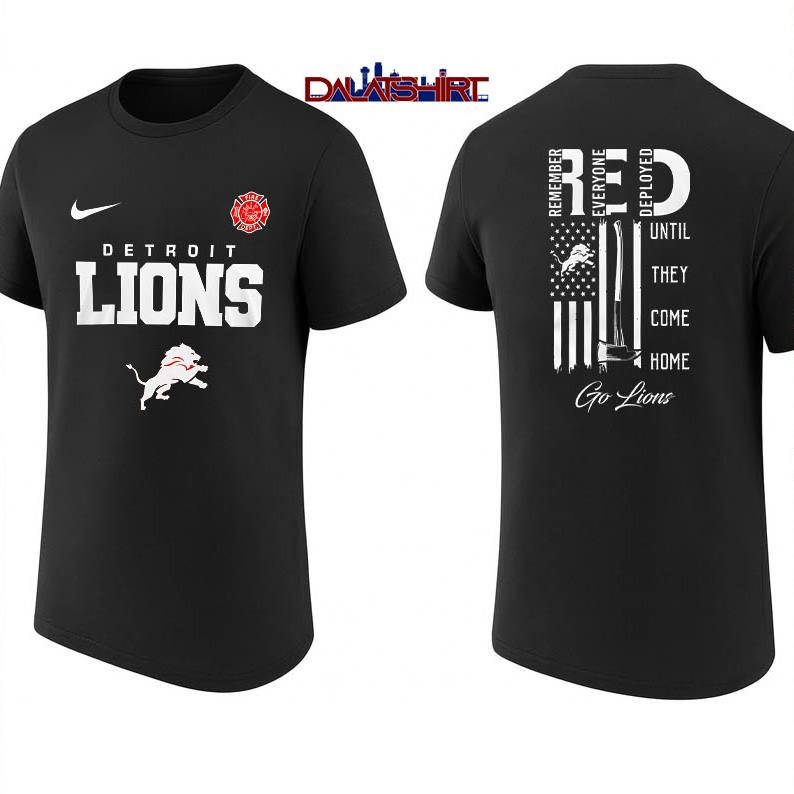 Detroit Lions NFL red friday firefighter shirt