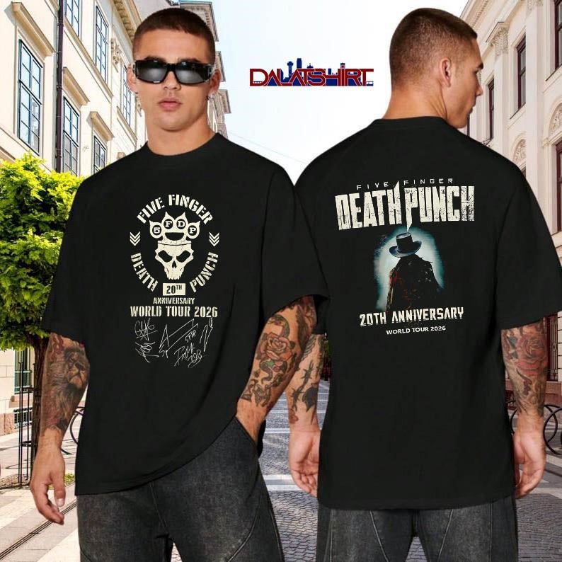 Five Finger Death Punch 20th Anniversary world tour 2026 black-shirt