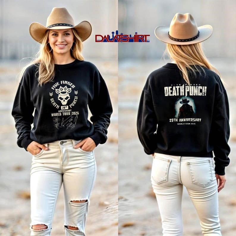 Five Finger Death Punch 20th Anniversary world tour 2026 long-sleeve