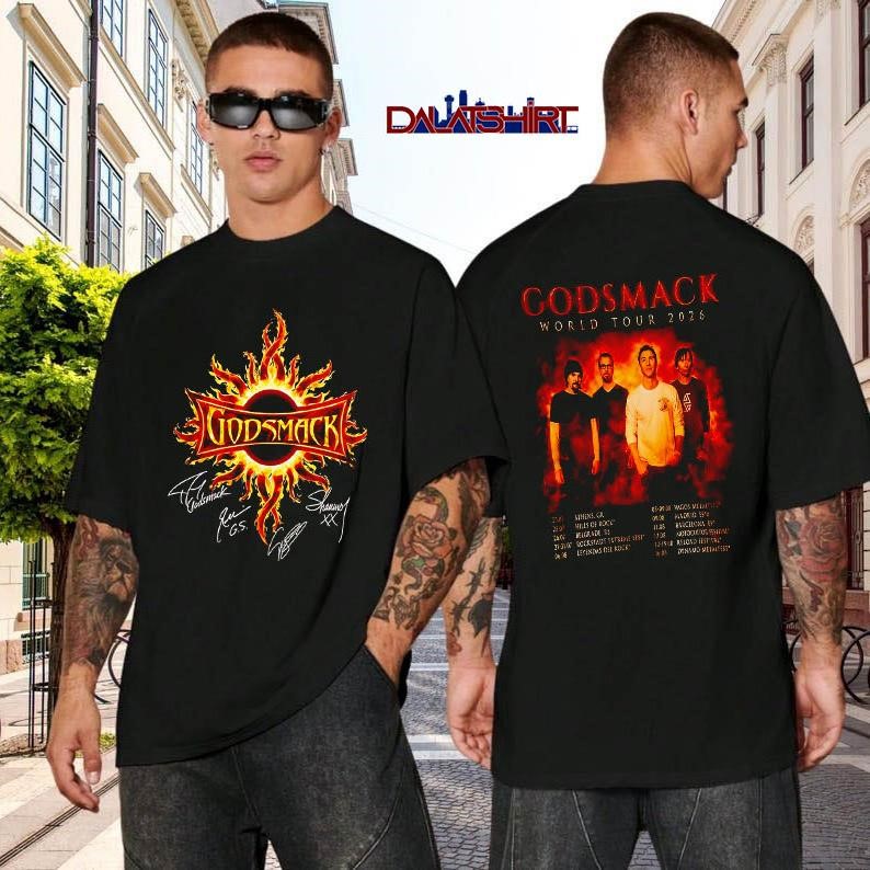 Godsmack world tour 2026 black-shirt