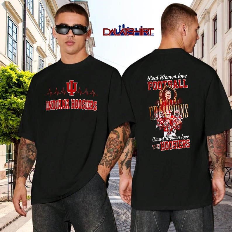 Indiana Hoosiers NCAA 2026 CFP National Champions real women love football black-shirt