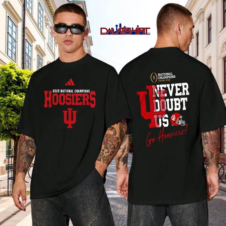 Indiana Hoosiers NCAA 2026 CFP National Champions stylish black-shirt