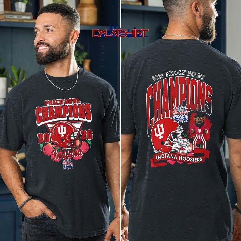Indiana Hoosiers Peach Bowl Champion 2026 Black Football t-shirt