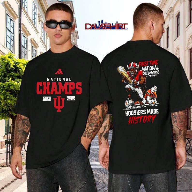 Indiana Hoosiers Premium NCAA 2026 CFP National Champions mascot black-shirt