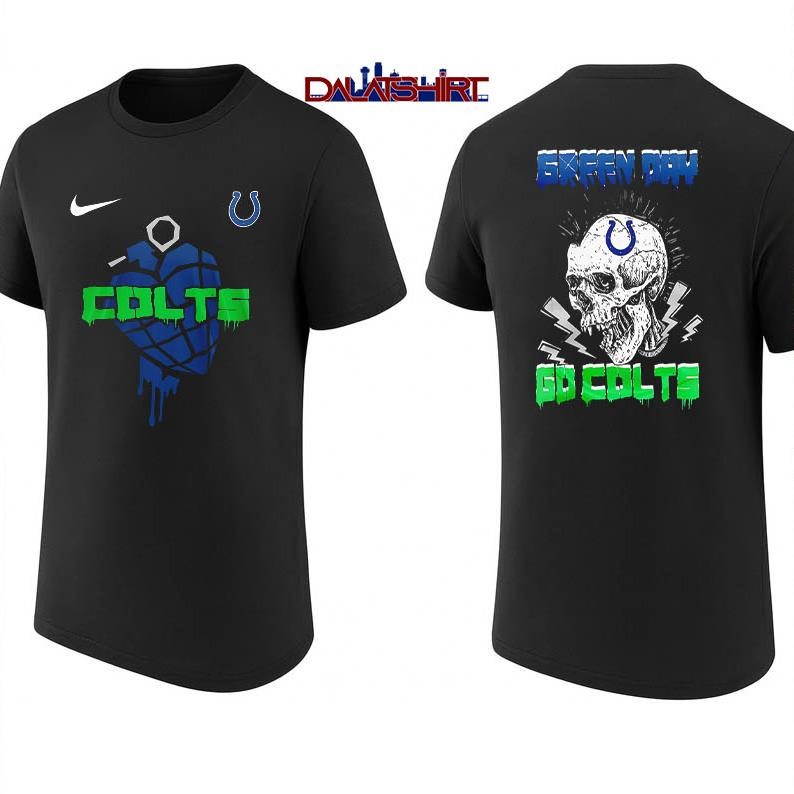 Indianapolis Colts NFL Green Day Football Skull shirt
