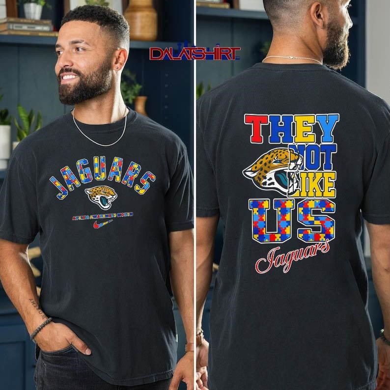 Jacksonville Jaguars Autism Awareness Month they not like us t-shirt