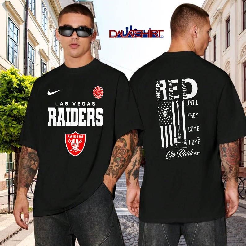 Las Vegas Raiders NFL red friday firefighter black-shirt