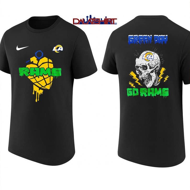 Los Angeles Rams NFL Green Day Football Skull shirt