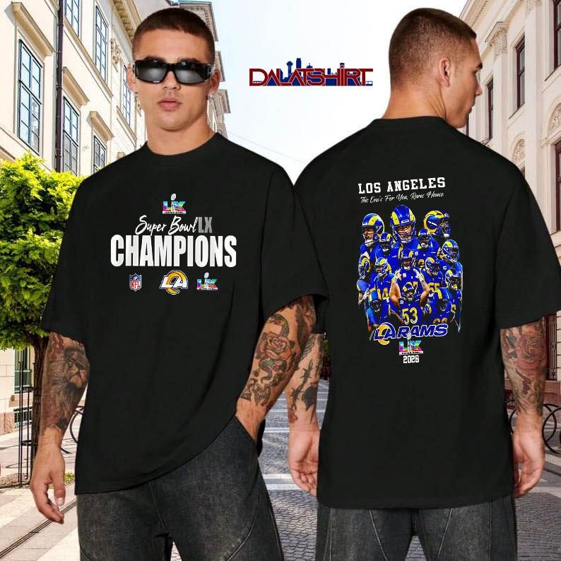 Los Angeles Rams Super Bowl LX Champions Style black-shirt