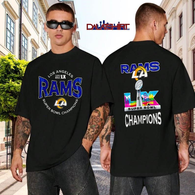 Los Angeles Rams Super Bowl LX Champions Stylish black-shirt