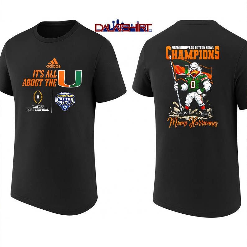 Miami Hurricanes NCAA 2026 Cotton Bowl Champions shirt