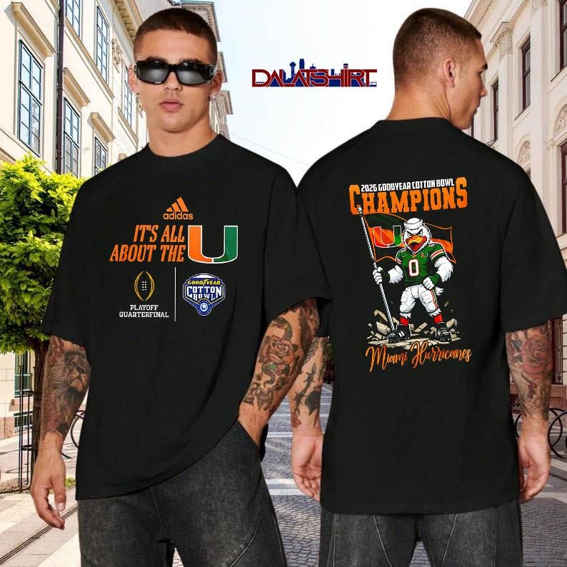 Miami Hurricanes NCAA 2026 Cotton Bowl Champions black-shirt