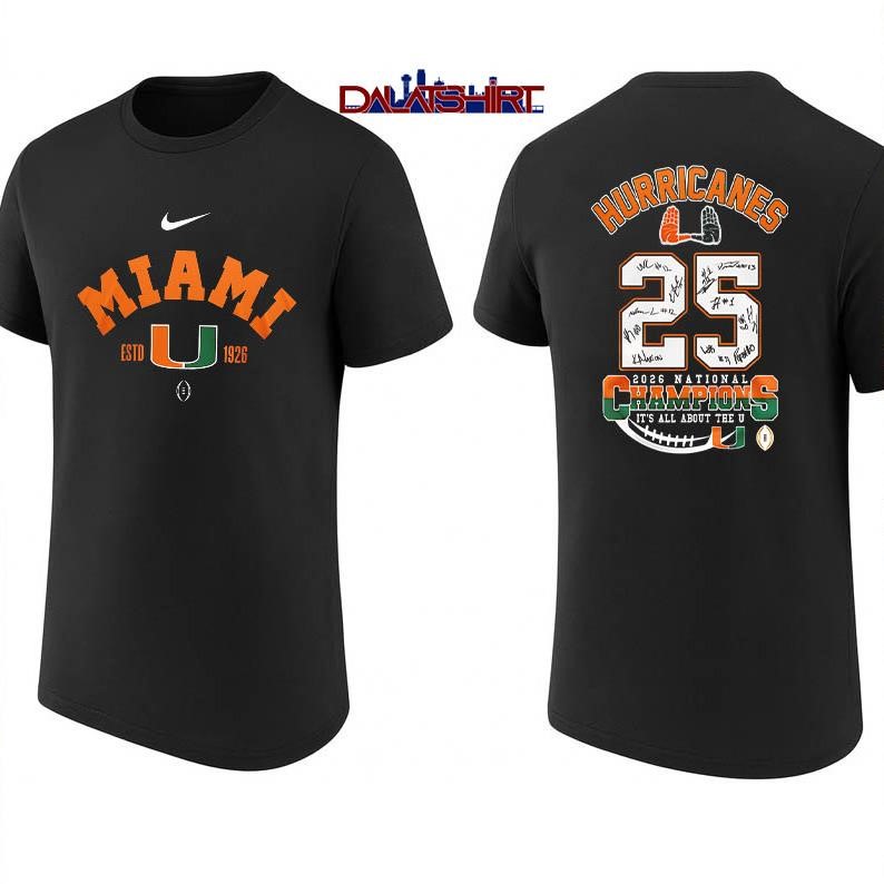Miami Hurricanes NCAA National Champions 2026 shirt