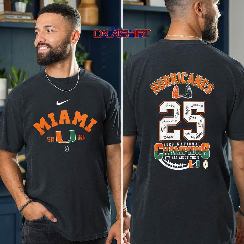 Miami Hurricanes NCAA National Champions 2026 t-shirt
