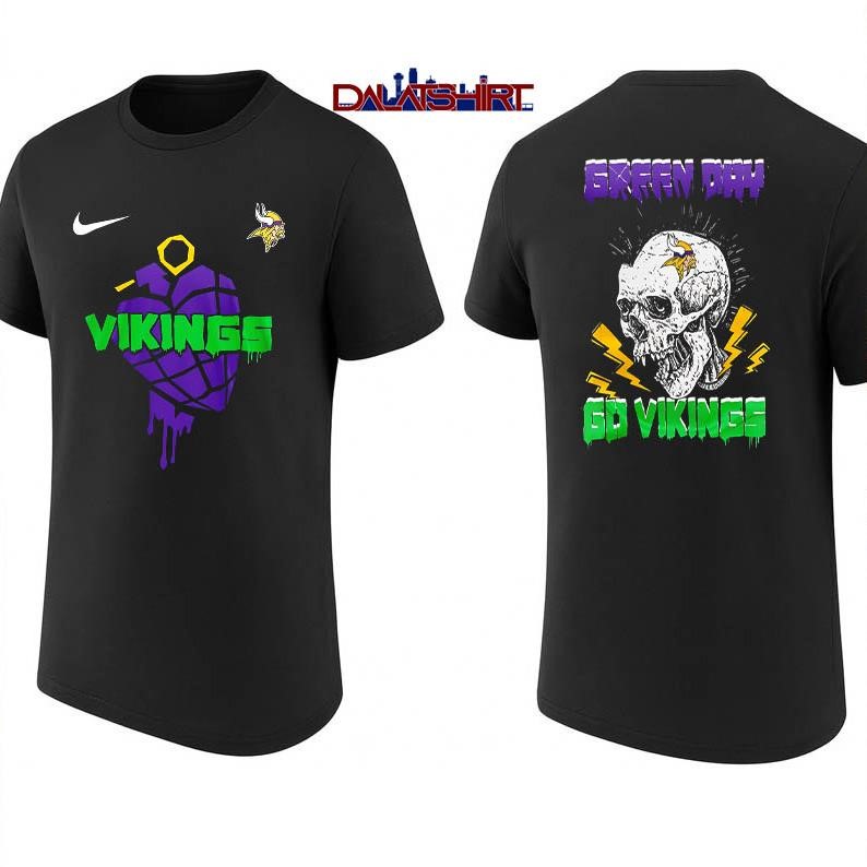 Minnesota Vikings NFL Green Day Football Skull shirt