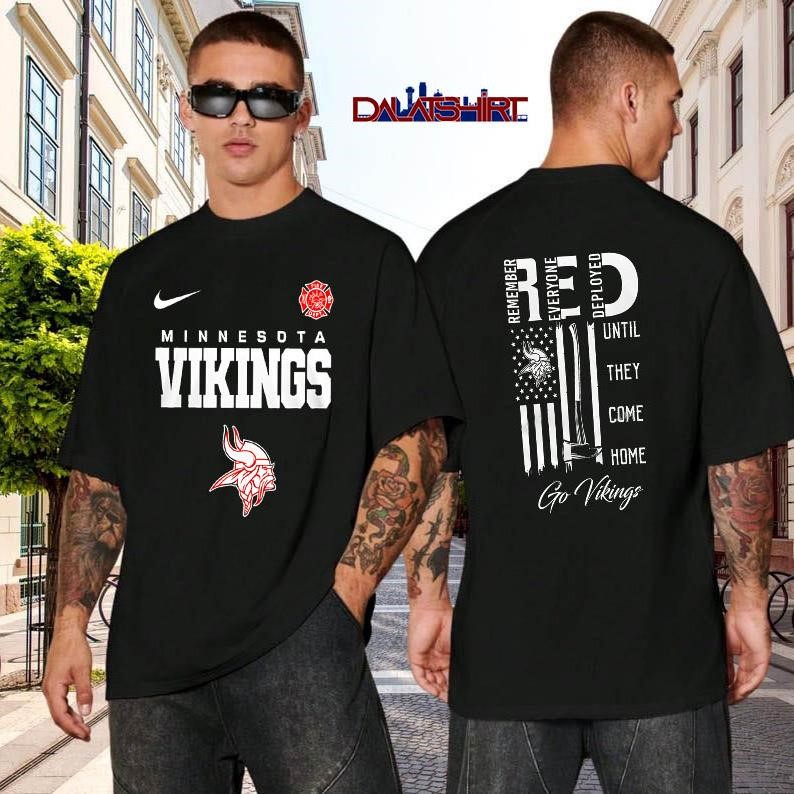 Minnesota Vikings NFL red friday firefighter black-shirt