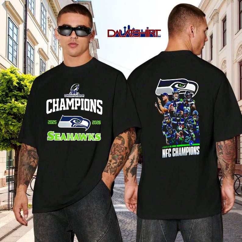 NFC Champions Seattle Seahawks 2025-2026 black-shirt