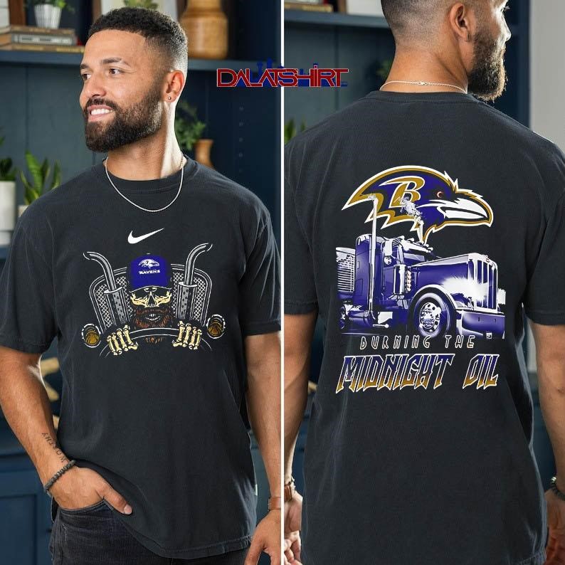 NFL Baltimore Ravens Truck Driver Burning The Midnight Oil t-shirt
