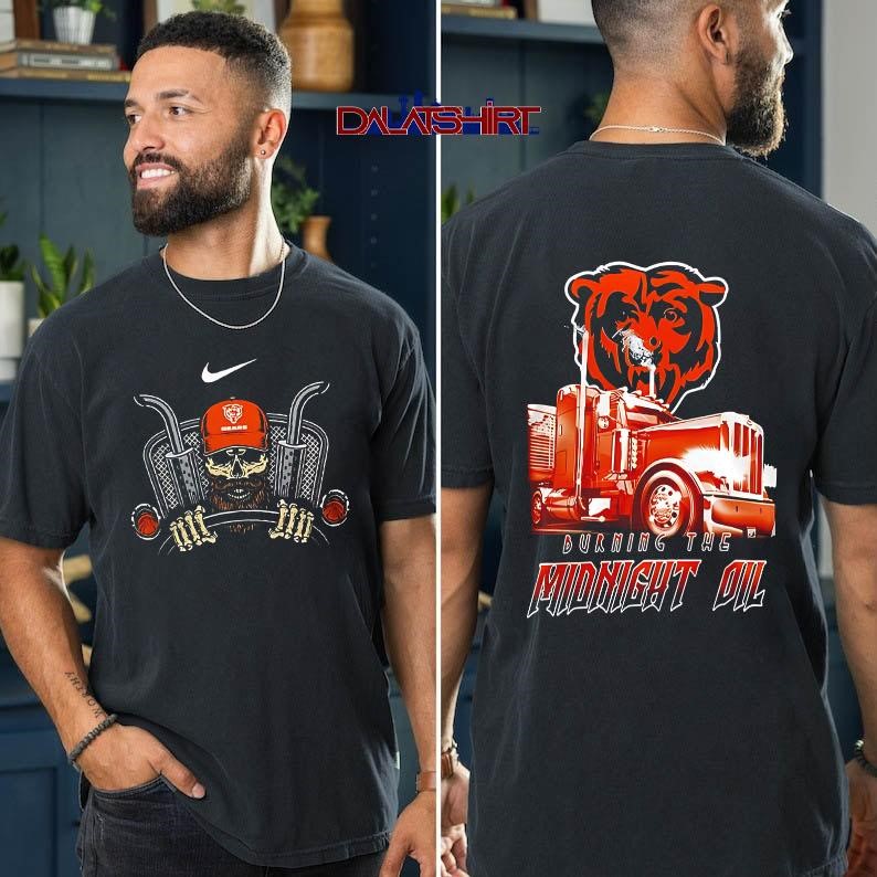 NFL Chicago Bears Truck Driver Burning The Midnight Oil t-shirt