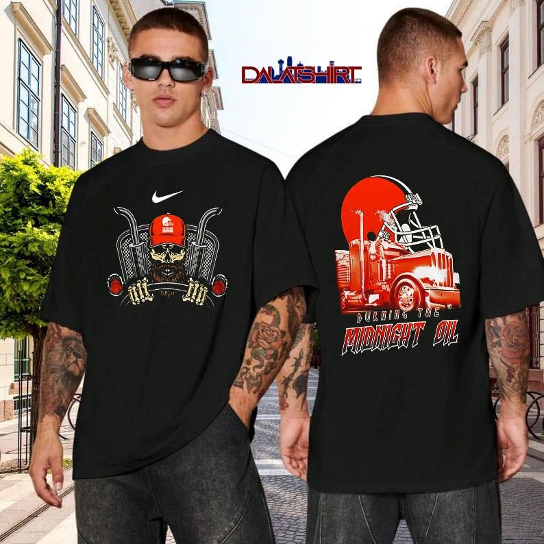 NFL Cleveland Browns Truck Driver Burning The Midnight Oil black-shirt