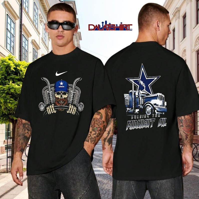 NFL Dallas Cowboys Truck Driver Burning The Midnight Oil black-shirt