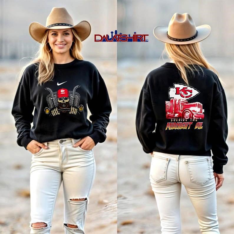 NFL Kansas City Chiefs Truck Driver Burning The Midnight Oil long-sleeve
