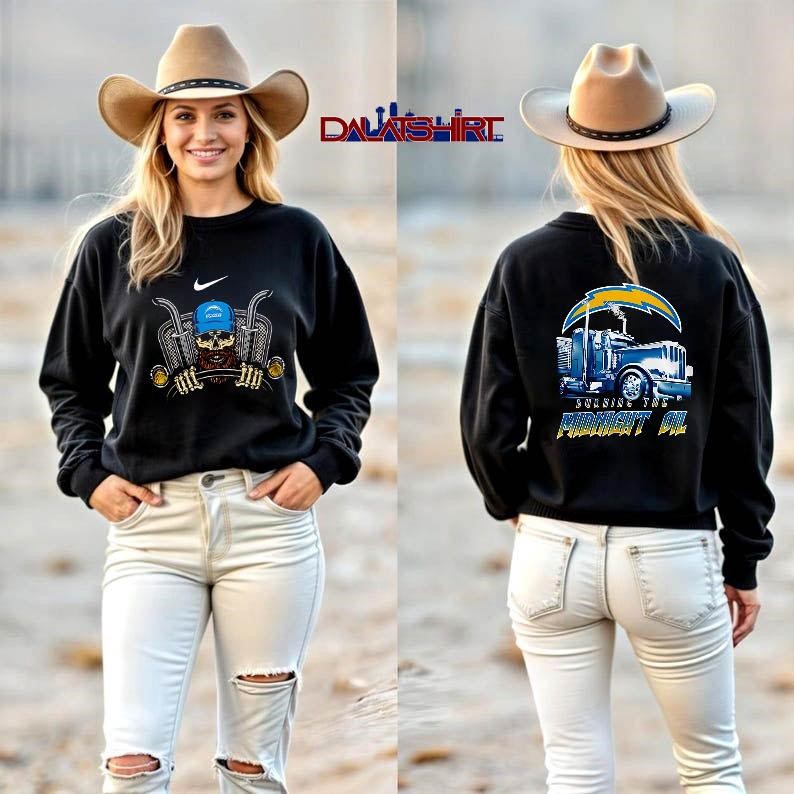 NFL Los Angeles Chargers Truck Driver Burning The Midnight Oil long-sleeve