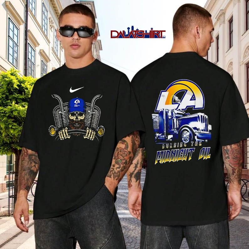 NFL Los Angeles Rams Truck Driver Burning The Midnight Oil black-shirt