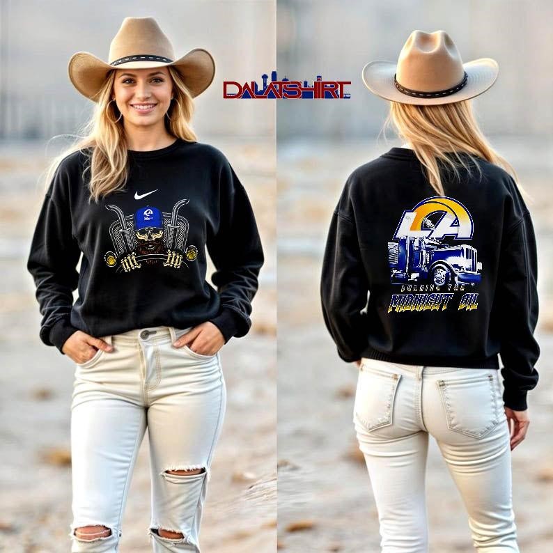 NFL Los Angeles Rams Truck Driver Burning The Midnight Oil long-sleeve