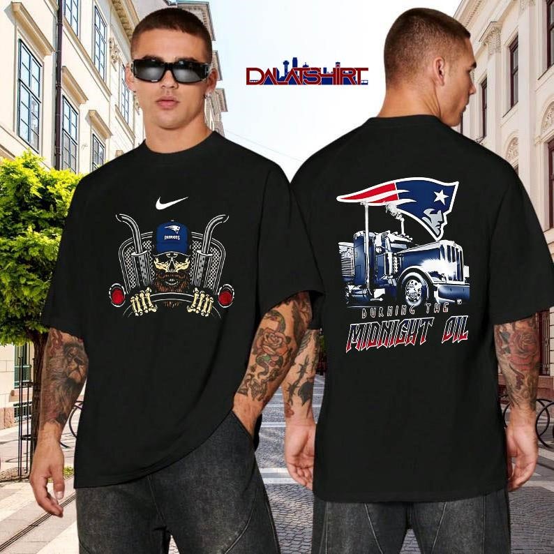 NFL New England Patriots Truck Driver Burning The Midnight Oil black-shirt