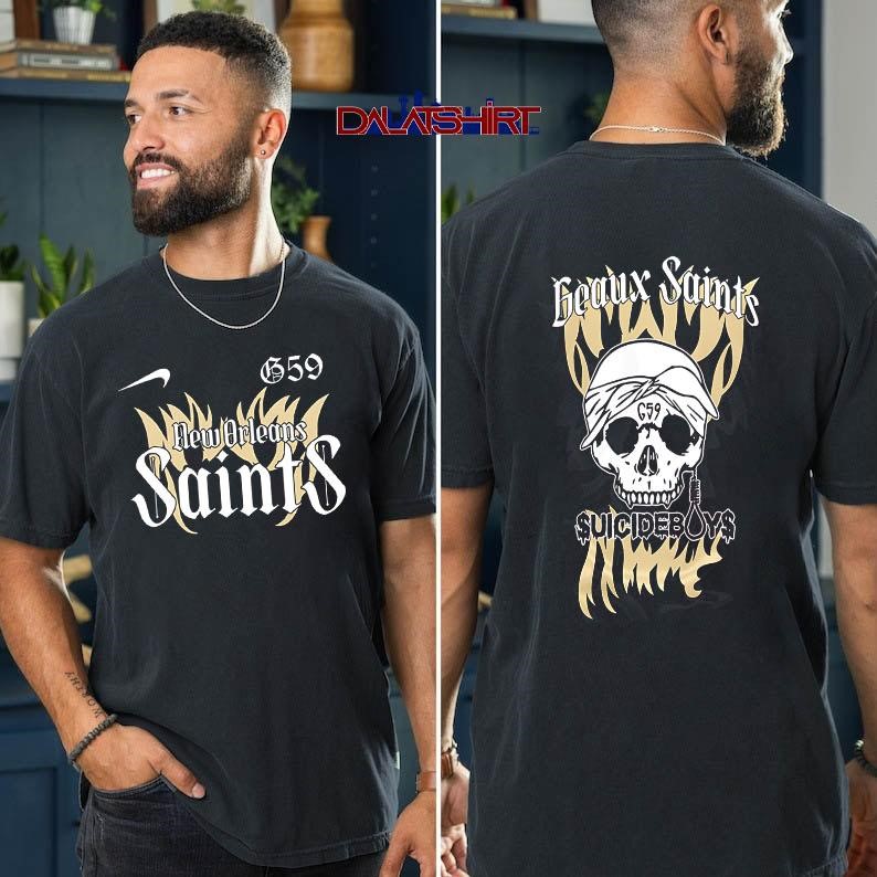 NFL New Orleans Saints $uicideboy$ G59 Skull t-shirt
