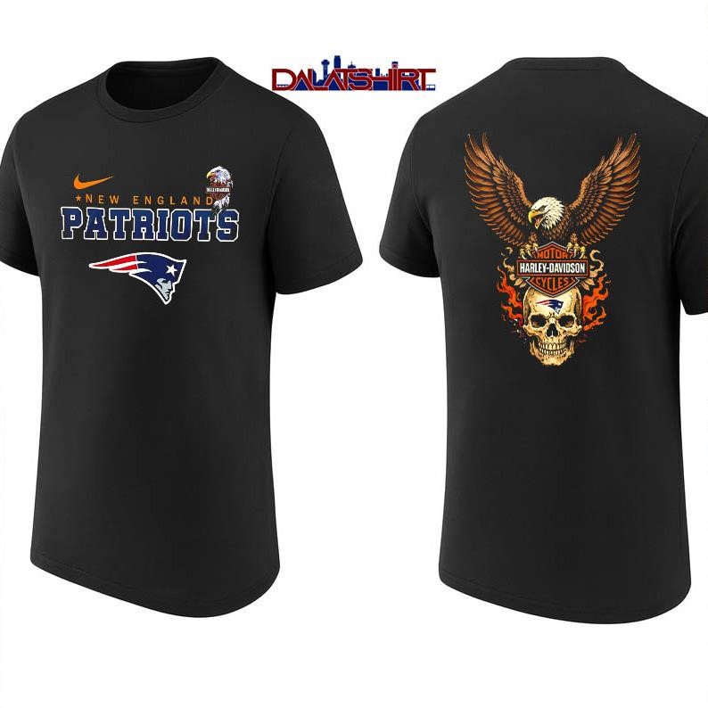 New England Patriots Eagle Harley Davidson shirt