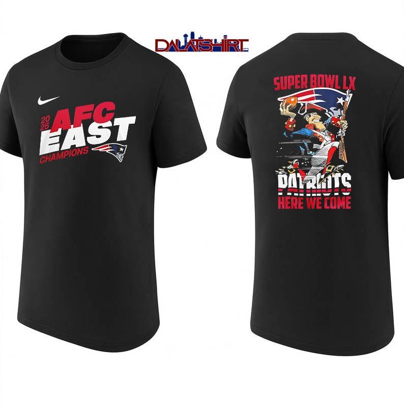 New England Patriots NFL 2025 Division Champions here we come shirt
