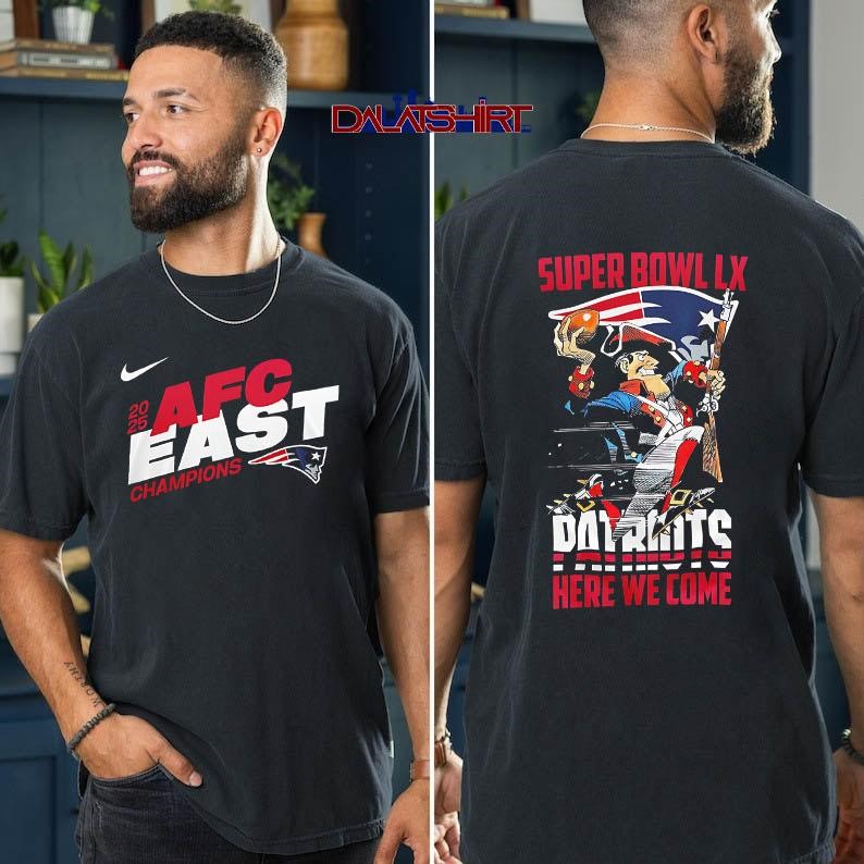 New England Patriots NFL 2025 Division Champions here we come t-shirt