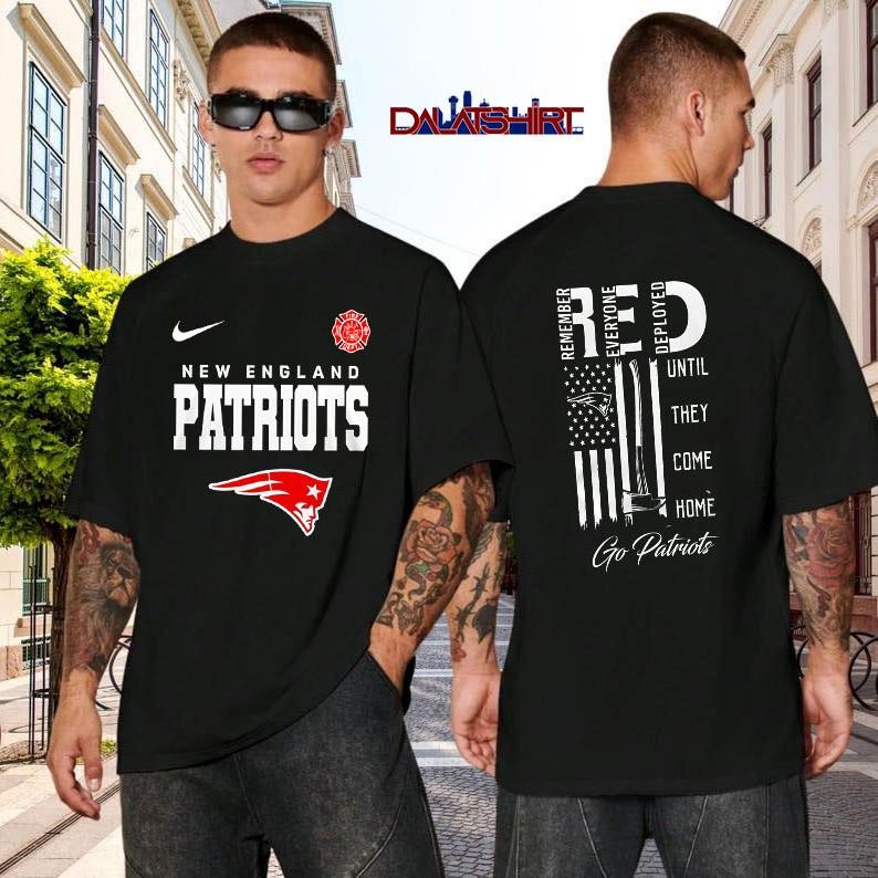 New England Patriots NFL red friday firefighter black-shirt