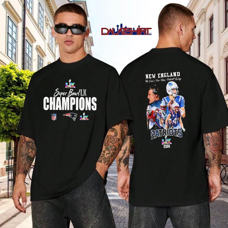 New England Patriots Super Bowl LX Champions Style black-shirt