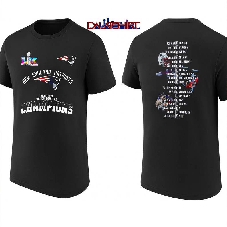 New England Patriots Super Bowl LX Champions design shirt