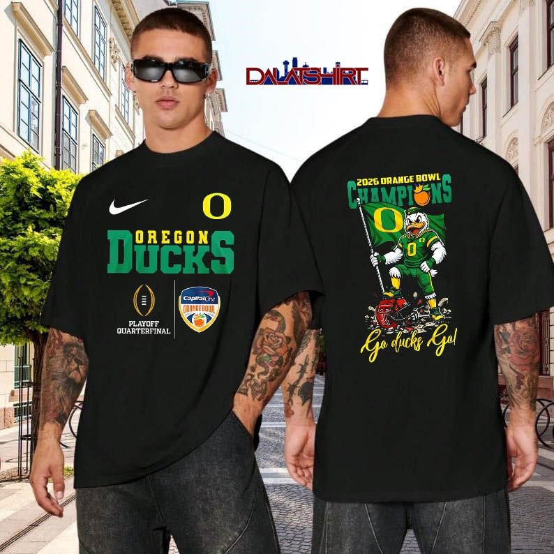 Oregon Ducks NCAA 2026 Cotton Bowl Champions black-shirt