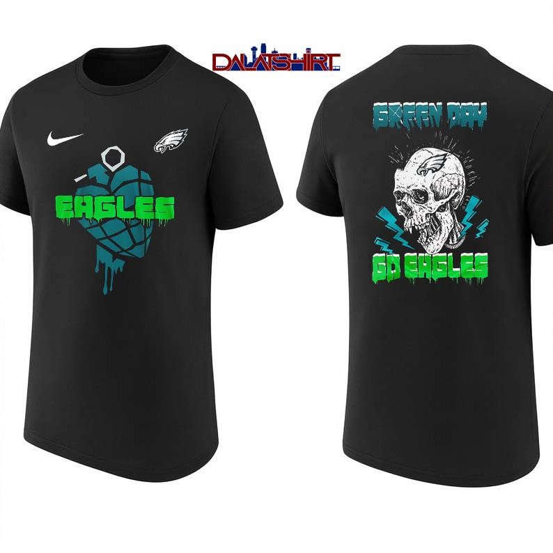Philadelphia Eagles NFL Green Day Football Skull shirt