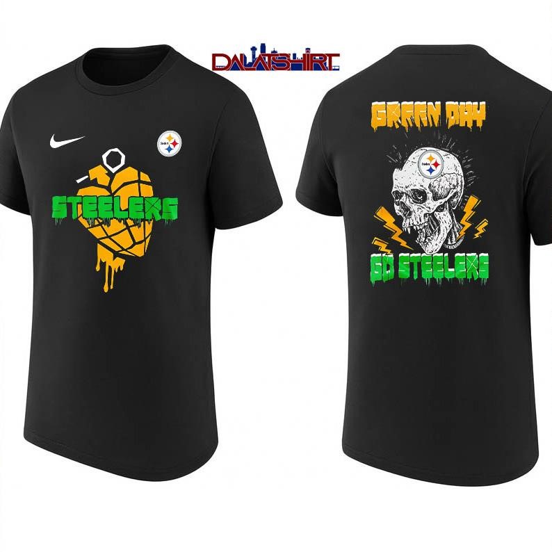 Pittsburgh Steelers NFL Green Day Football Skull shirt