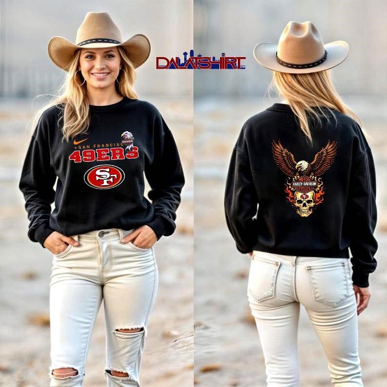 San Francisco 49ers Eagle Harley Davidson long-sleeve