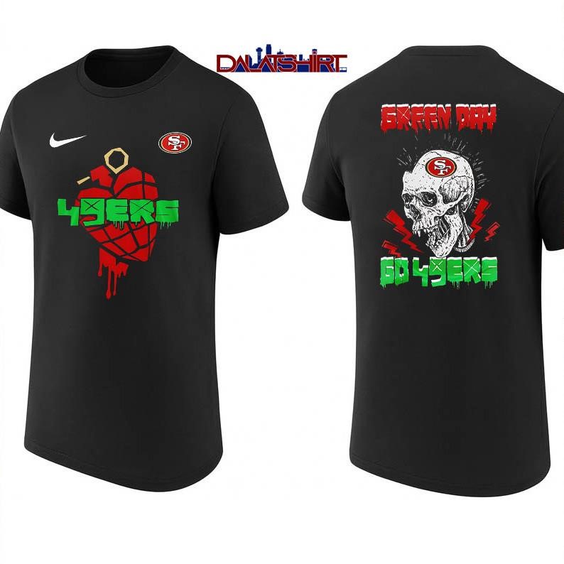 San Francisco 49ers NFL Green Day Football Skull shirt