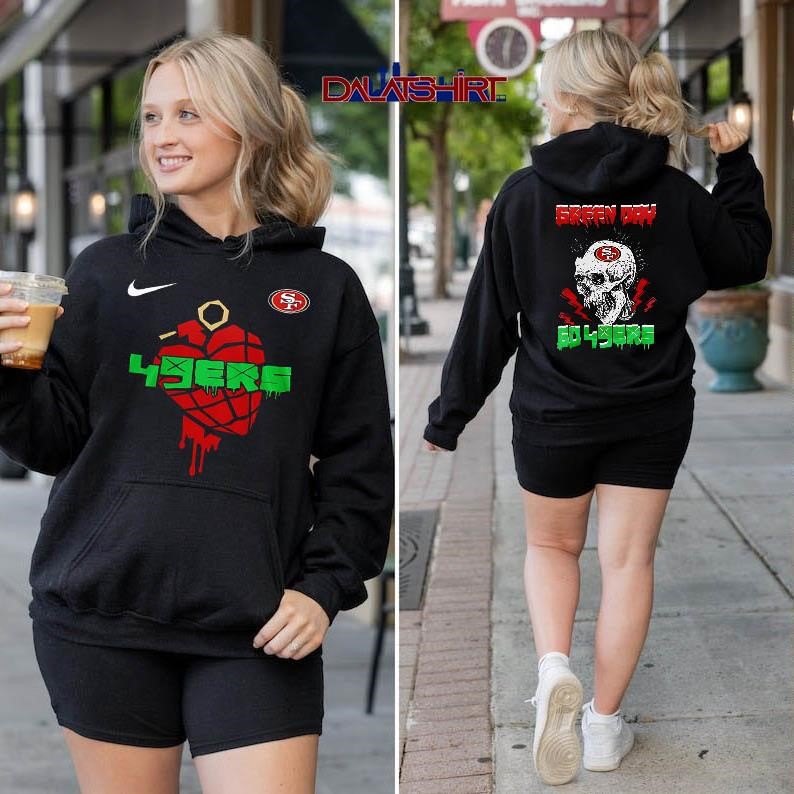 San Francisco 49ers NFL Green Day Football Skull hoodie